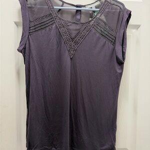 Daniel Rainn Purple Lace Detail Blouse